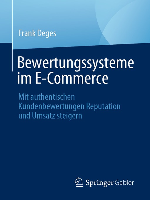 Title details for Bewertungssysteme im E-Commerce by Frank Deges - Available
